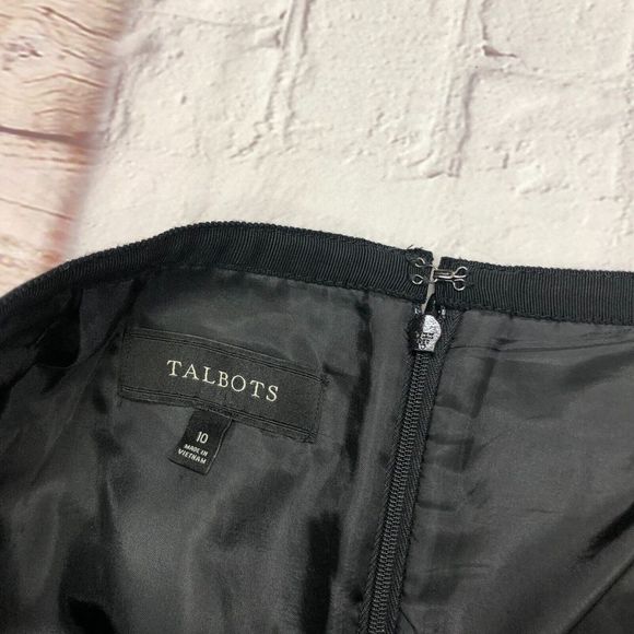Talbots Women Black Tweed Skirt Wool Blend Pockets Size 10 Ribbon Trim M094 -24 - Picture 5 of 11